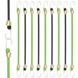Set of 12 Universal Luggage Straps with Hooks for Protection in 3 Lengths, Multicoloured, Extra Strong - Tie Down Straps, Rubber Bands, for Motorcycle, Luggage, Roof Rack, Tents, Tarpaulins, Camping,