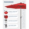PEAKVONDER 7.5 ft Patio Umbrella with Solar Light, 24-LED +