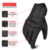 aaasportx Motorcycle Gloves Men's Leather with Touchscreen Function - Protectors