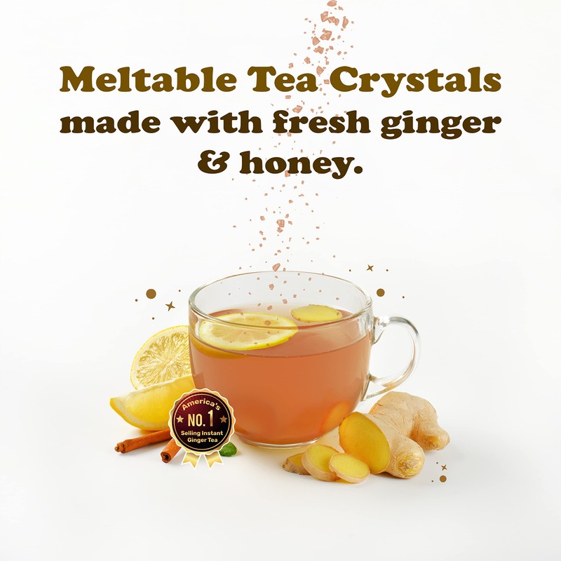 Pocas Honey Ginger Instant Tea Powder 2-Pack with Ginger Extract