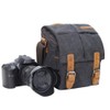YUHAN Camera Bag, Vintage Canvas Camera Shoulder Bag Waterproof Leather