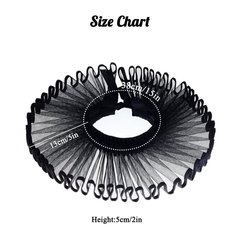 RAINDEWLL Clown Jester Collar Detachable Elizabethan Victorian Neck Ruffle Collar