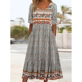 LOAIHA Maxi Dresses for Women 2023 Boho Floral Sleeveless Dress Summer Fashion Beach Dress Flowy Casual Long Dress Plus Size Sun Dresses for Curvy Women