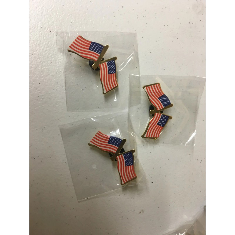 AMERICAN FLAG LAPEL PIN SMALL double size 3 pack