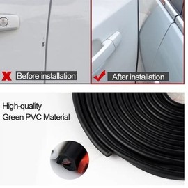 Akshara, 5M Universal Car Door Edge Rubber Scratch Protector Moulding Strip Protection Strips Sealing Anti-rub DIY Car-Styling (Black)