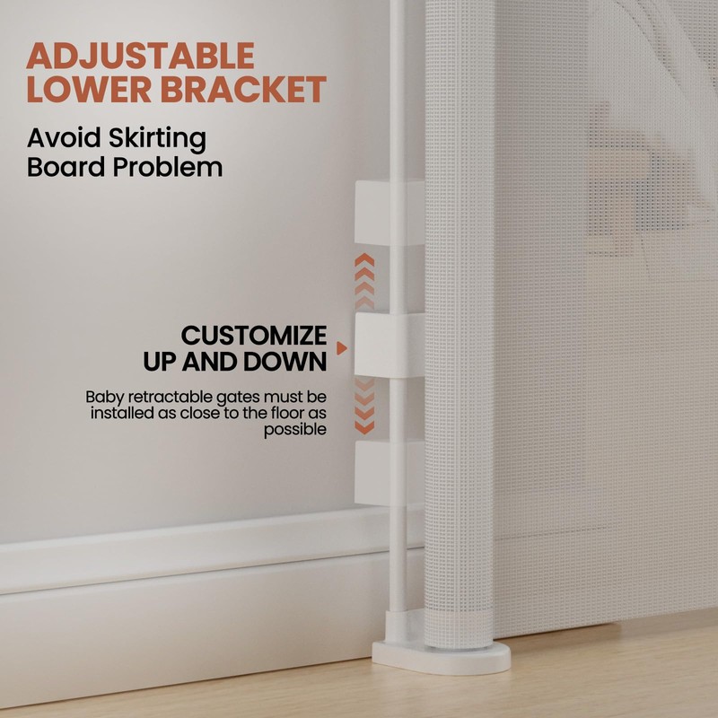 Retractable Baby Gates Extra Wide 200"W x 42"H Upgrade Reinforced