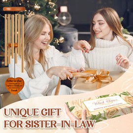 Sister in Law Gifts, Best Sister in Law Birthday Gift - Wind Chimes, Mothers Day, Wedding, Engagement, Thanksgiving Gifts