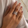 Florideco Stackable Silver Rings for Women - Silver Plated Stackable