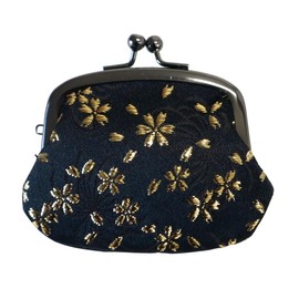 COCOLUCK Coin Purse Pouch, Japanese Pattern, Gold Brocade Nishijin Weave Wallet, Coin Holder, Accessory Case, Pouch, Made in Japan, 2.5 inches