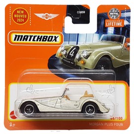 Matchbox - Morgan Plus Four - MBX Showroom 66/100 - HVN30 - Short Card - Gold Silver Metallic - Superfast Lesney - Mattel 2024-1:64