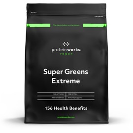 Protein Works Super Greens Extreme Powder , 156 Health Benefits , 41 Active Ingredients , Vegan & Gluten Free , No Added Sugar , Apple & Lemon Twist , 1kg , 83 Servings