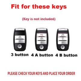 TECART Key Fob Case Cover Fit for Kia Forte Optima Sorento Rio Soul EV Sportage Key Accessories Protector 3 Button Silver