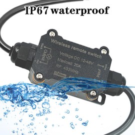 NEWNEWLIU ?NEWNEWLIU DC12V Waterproof Remote Control Switch,DC12V/24V/48V/20A Wireless Remote Switch,328ft Long Range RF Remote Control Switches for Lighting, Water Pump,dust Collector
