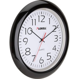 Lorell Wall Clock with Arabic Numerals, 13-1/4-Inch, Black Frame