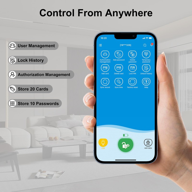 We.Lock L6PB Code Lock Door Lock with Pin Code for