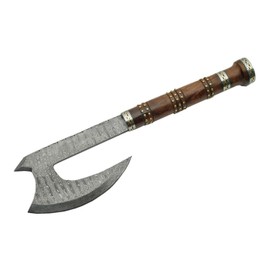 SZCO Supplies DM-1107 Damascus Steel Rosewood Hatchet Axe