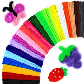Praisebank Pipe Cleaners, (200pcs 20 Multi-Colored), Chenille Stems for Crafts, 12 inch Long, Arts &Crafts Supplies