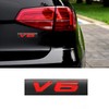 CARRUN 2 Pcs V6 Emblem 3D Metal Nameplate Badge Decal