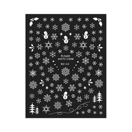 Snow Christmas Nail Sticker Snowman Reindeer Santa Sleigh Winter Wg160 Nail Wraps Art Stickers Manicure Supplies for Women for Home Nails Full Long Lasting Easy Apply and Remove