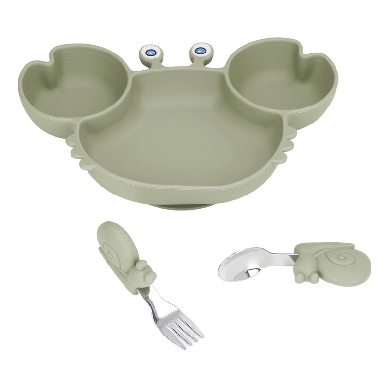 3pcs Toddler Divided Plate Set Silicone Baby Suction Plate Anti