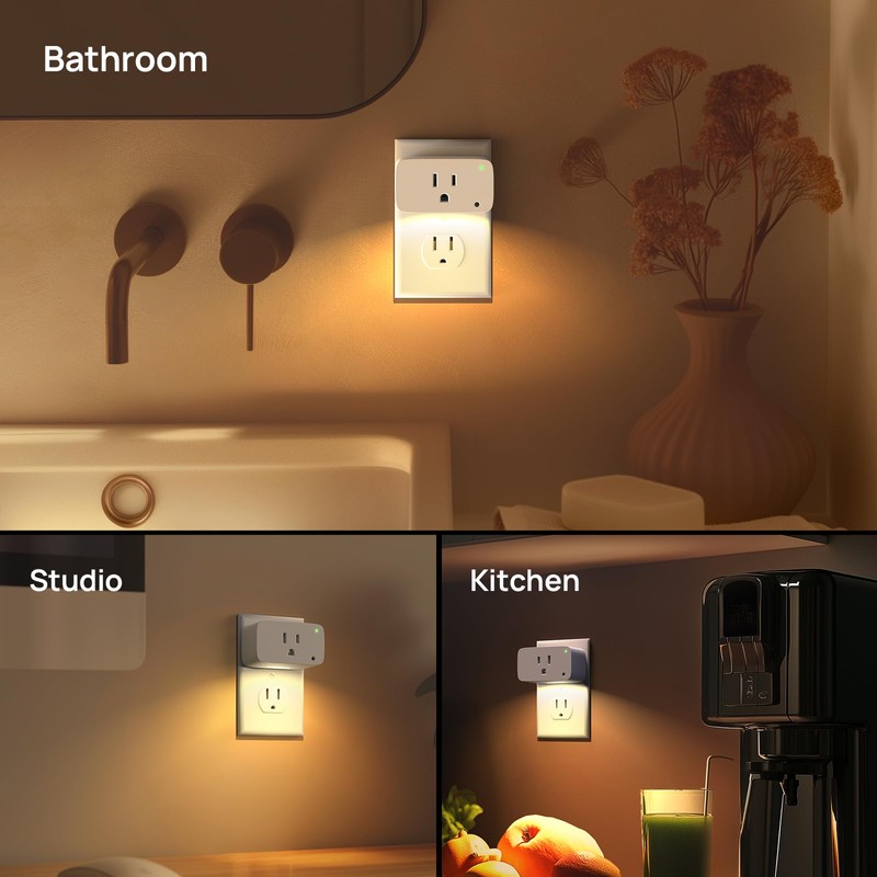 Linkind Matter Smart Plug with LED Night Light, Work with