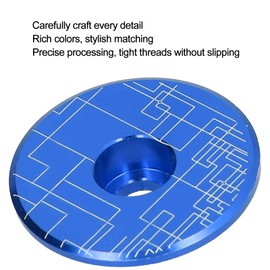 VGEBY Bike Stem Cap, Mountain Bike Headset Top Cover Road Bike Aluminum Alloy Front Fork Stem Top Cap for Most Bikes, Road Bike, MTB Bike(Blue) Electric Bicycle Modification Accessories