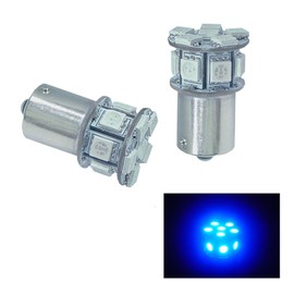 PA LED 2PCS 13SMD 1156 BAU15S Blue Auto LED Bulb 12V for Turn Signal Side Marker Stop Back Up Tail Light (7507 PY21W 1156PY 1056 12496 5009 7507AST Available)