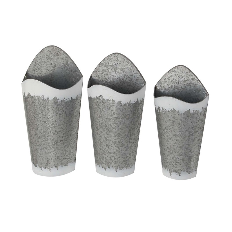 Deco 79 94671 Wall Planter, Gray/White