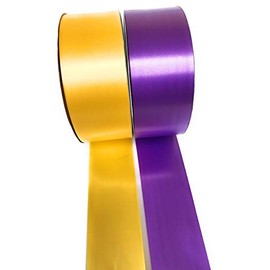 INERRA Ribbon Multipack - 2 x 100 Yard Rolls (Yellow & Purple) Wedding Flowers Gift Decoration & Christmas