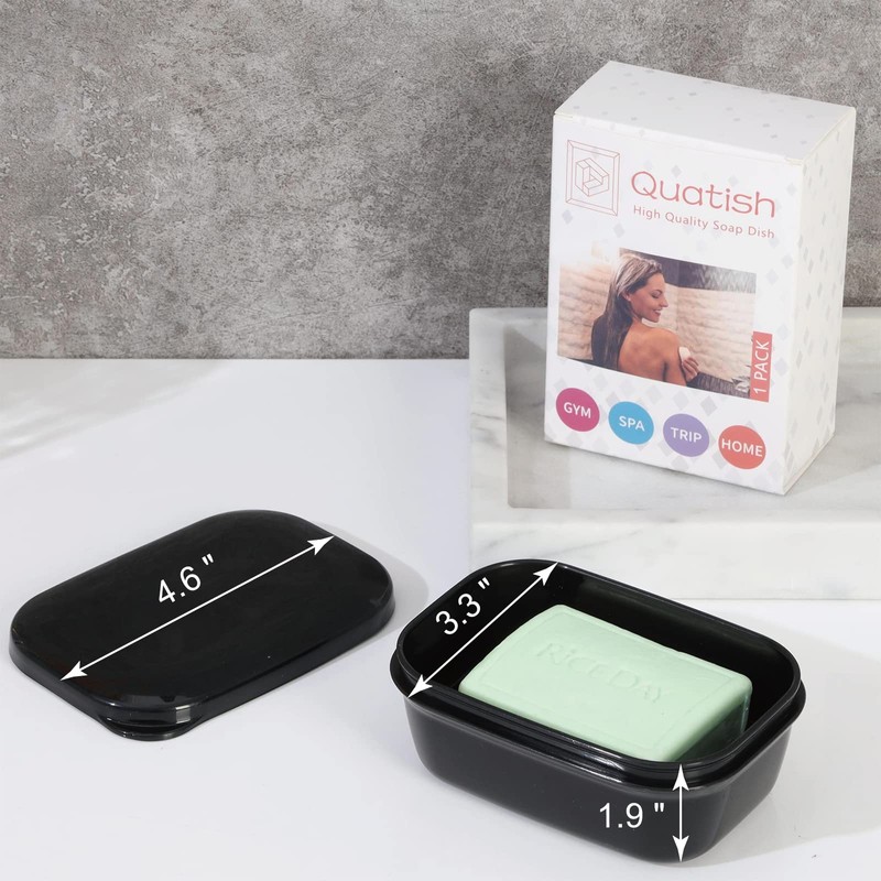 Quatish 2 Pack Travel Soap Container, Portable Soap Holder with