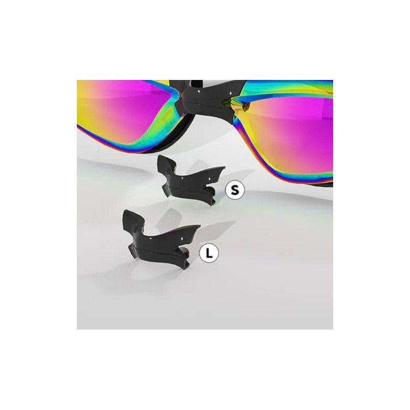 Swimming Goggles with Rainbow Lens, 180mm Wide Frame, Adjustable Strap,