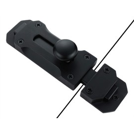 Runningfish Matte Black Solid Aluminium Slide Bolt Latch, Large Size Thickened Door Barrel Bolts Latches, Heavy Duty Security Gate Sliding Latch Lock (5.5 Inch, Black Tone)