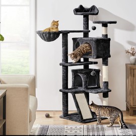 Topeakmart Topeakmart Multi-Level Cat Tree for Indoor Cats Cat Tree Tower for Large Cats with Sisal-Covered Scratching Posts, Condo, Stable Cat Tower, Cat Furniture Play Center for Indoor Cats Activity