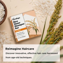 TERRAFIQUE TERRAFIQUE Rice Water Shampoo Bar - Citrus Scent - Nourishing Shampoo with Cocoa Butter, Shea Butter for Hair Growth - 3.5 Oz / 100 G