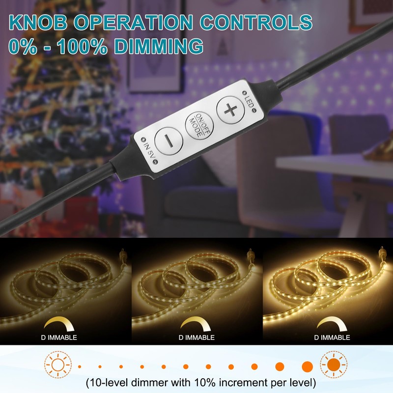 sourcing map LED Strip Dimmer, DC 5V 6A Brightness Adjustable