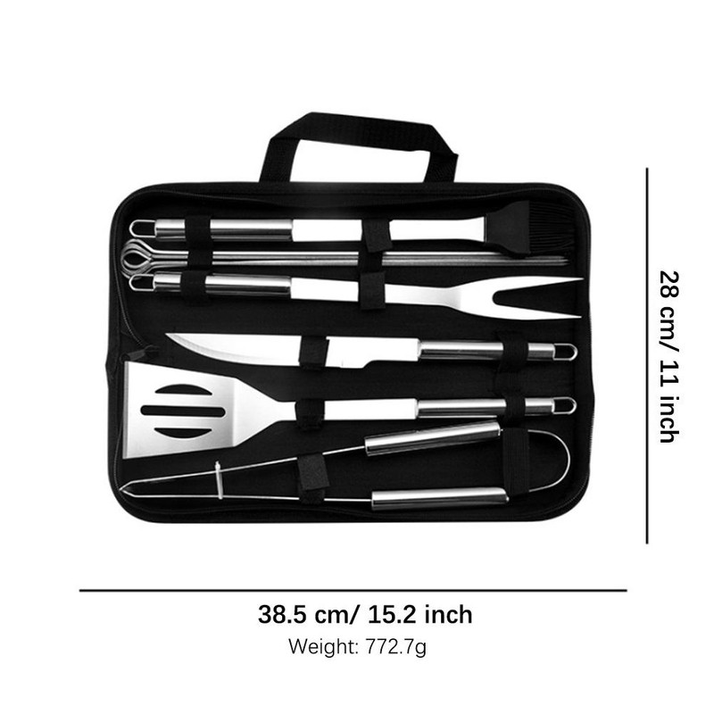 16Pcs Grilling Accessories Barbecue Grill Tools Set Stainless Steel Grilling