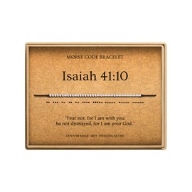 Morse Code Bracelets for Women, Isaiah 41:10 Christian Bible Verse Bracelets, Scripture S925 Sterling Silver Inspirational Faith Jewelry, Religious Gifts for Women