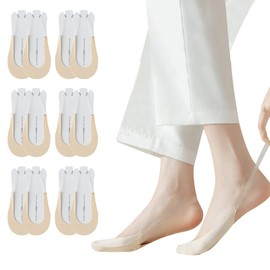 6 Pairs of Women's Invisible Cotton High Heel Cushion Shoe Insoles, nude