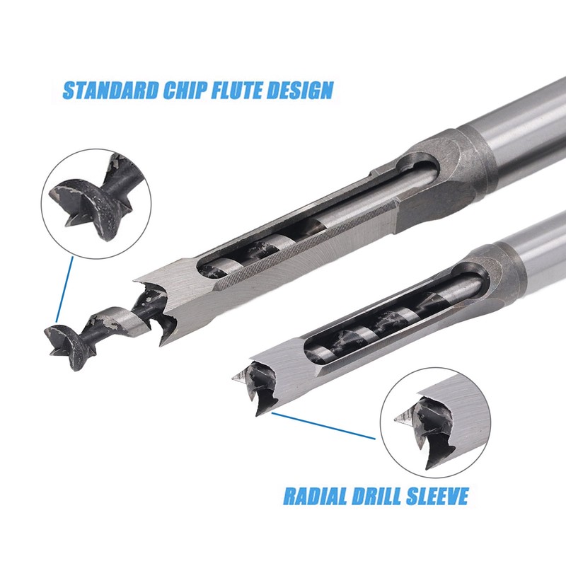 4PCS Woodworking Square Drill Bits Set HSS Wear Resistant 1/4in