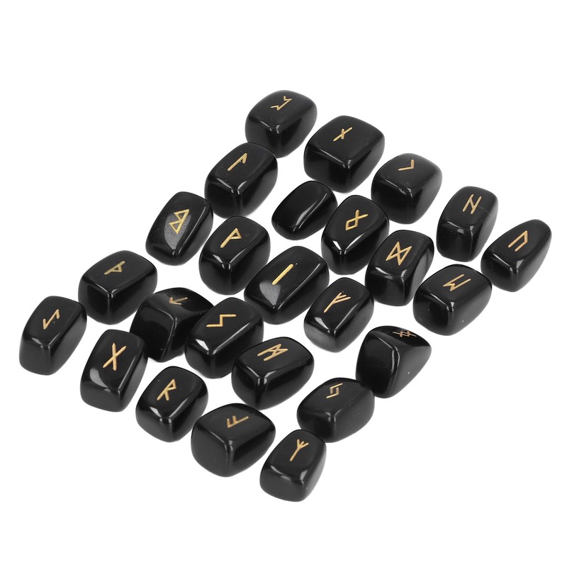 Rune Stones Ancient Rune Fine Workmanship Stylish Appearance Obsidian Material