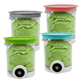 for Ninja Swirl by CREAMi Pints and Lids - 4 Pack, Replacement Containers Pints Cups Compatible with NC700 NC701 Series Ninja Swirl Ice Cream & Soft Serve Makers, BPA-Free & Dishwasher Safe