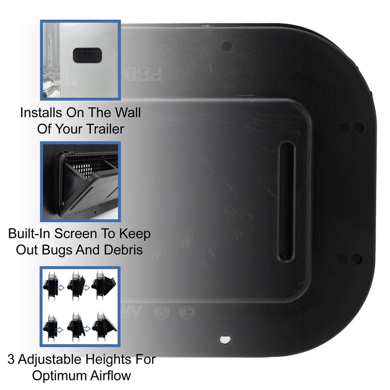 RecPro Trailer Two Way Plastic Vent | Trim Ring |