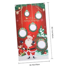OHPHCALL Christmas Sandbag Toss Game Toy Fun Toss Games Banner with Random Colored Bean Bags for Holiday Parties and Family Gatherings