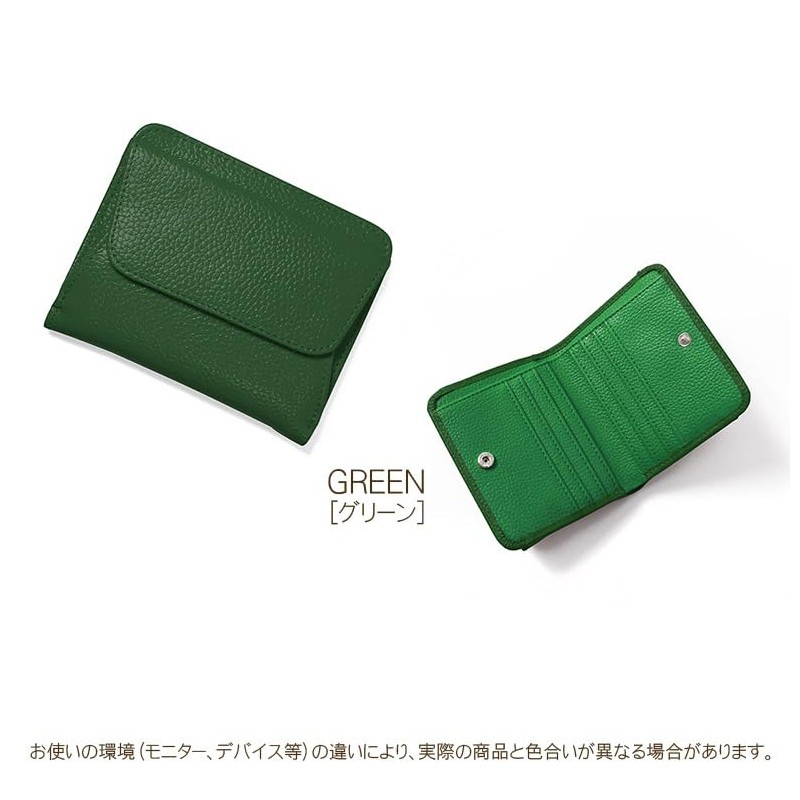 Blanpom bp-1046 Women's Bifold Wallet, Leather, Cowhide Leather, Mini Wallet,