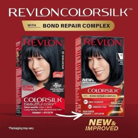 REVLON Colorsilk Color Permanent Hair Dye, #12 Natural Blue Black (Pack of 1)