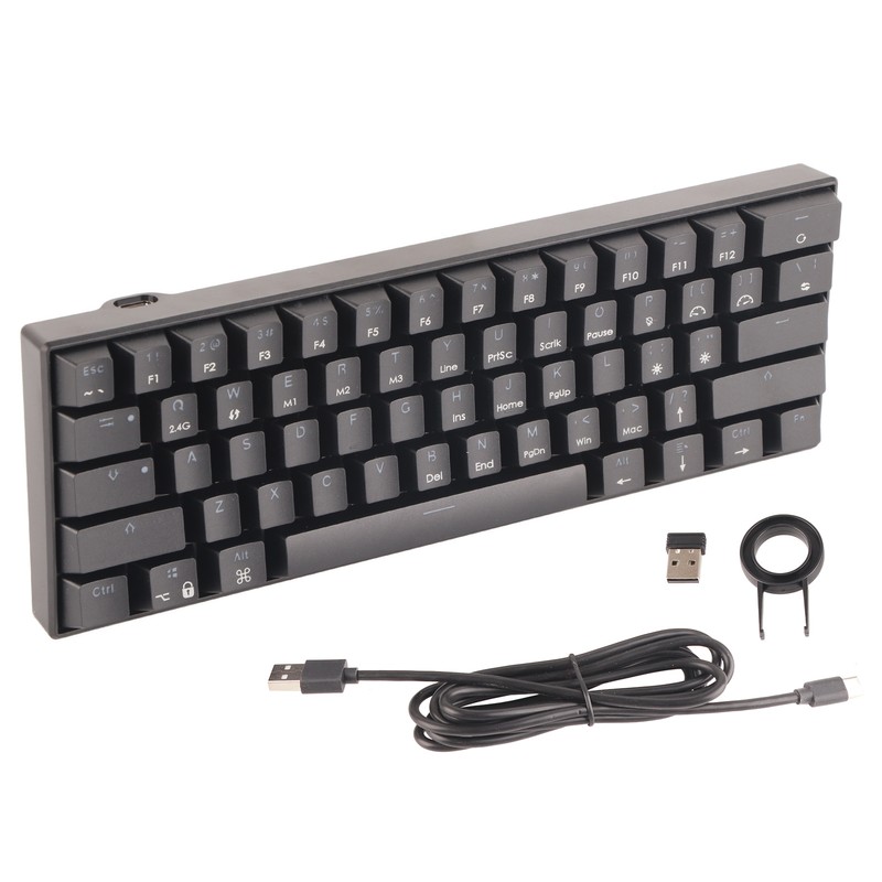 Mechanical Keyboard 61 Keys Three Modes Support Wireless Portable Ergonomic