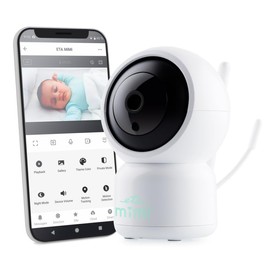 ETA Baby Monitor Mimi Smart I Full HD (1920 x 1080) and VGA I Android/iOS App I Motion, Noise, Room Temperature Detection I Two-Way Audio I Infrared Night Vision I 6 Lullabies