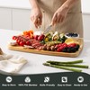 Bamboo Cutting Board Set Non Slip Feet with Holder Over