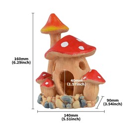 Saim Aquarium Mushroom House Fish Tank Decor Resin Mushroom Ornament for Fish Tank Landscape Aquarium Hideout Hideaway Spawning Cave Decoration
