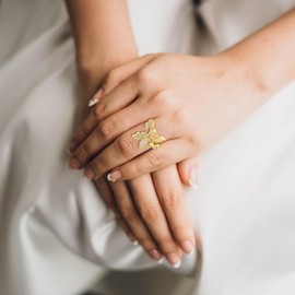 EVER FAITH Ring 925 Sterling Silver Cubic Zirconia Round Wedding Cuff Ring, Sterling Silver Cubic Zirconia, Cubic Zirconia